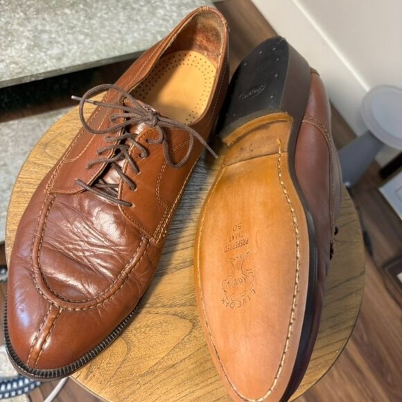 Vintage Tacco Comfort Brown Leather Mens Lace-Up Dress Shoes 9.5 M - Picture 8 of 9